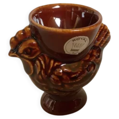 Coquetier poule marron royal keramiek