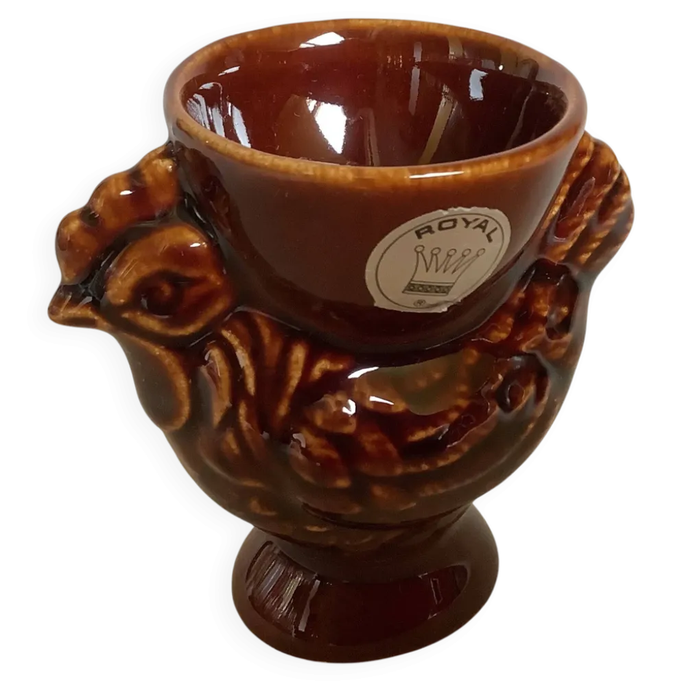 Coquetier poule marron royal keramiek