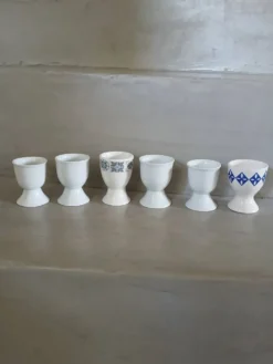 6 coquetiers anciens dépareillés
