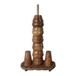 Coquetiers bois sculpté salière et poivrière