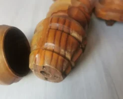 Coquetiers bois sculpté salière et poivrière