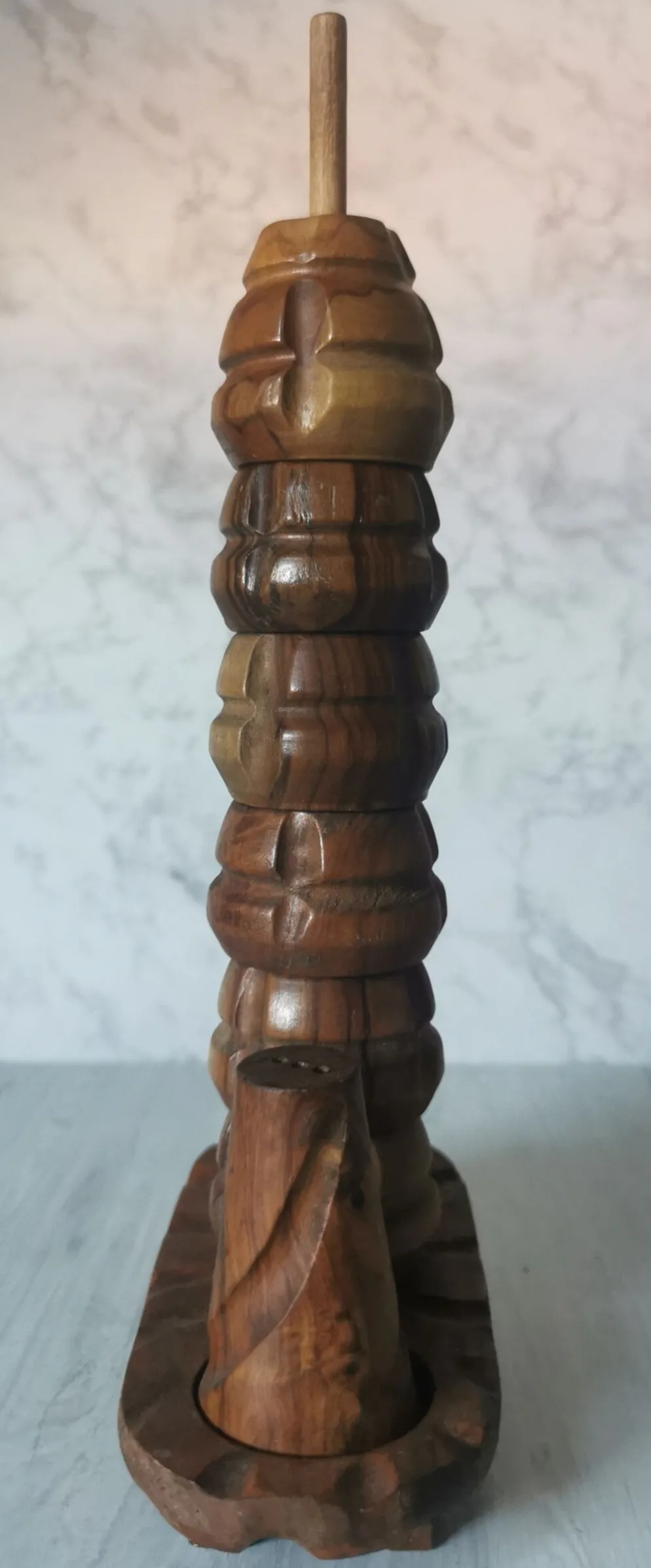 Coquetiers bois sculpté salière et poivrière