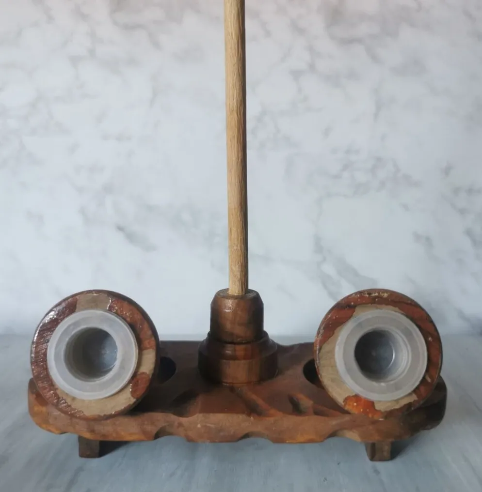 Coquetiers bois sculpté salière et poivrière