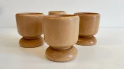 4 coquetiers bois tourné vintage