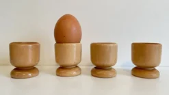 4 coquetiers bois tourné vintage