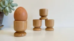4 coquetiers bois tourné vintage