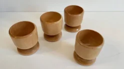 4 coquetiers bois tourné vintage