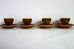 4 coquetiers céramique vernissée Longchamp années 70