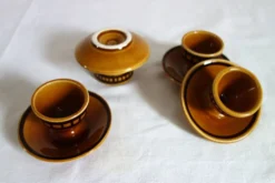 4 coquetiers céramique vernissée Longchamp années 70
