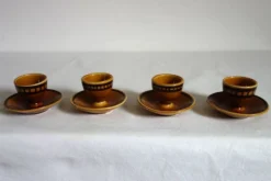 4 coquetiers céramique vernissée Longchamp années 70