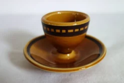 4 coquetiers céramique vernissée Longchamp années 70