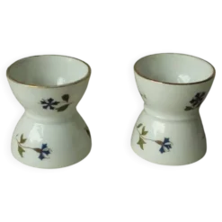 Coquetiers diabolo en porcelaine decor aux barbeaux