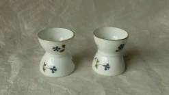 Coquetiers diabolo en porcelaine decor aux barbeaux