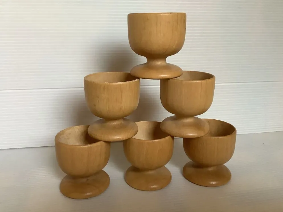 6 coquetiers en bois sablier support mural bois scandinave