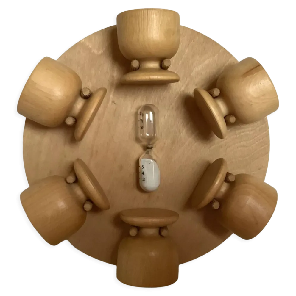6 coquetiers en bois sablier support mural bois scandinave