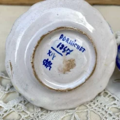 Coquetiers en faïence peinte à la main