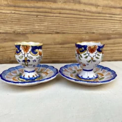 Coquetiers en faïence peinte à la main