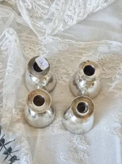 Coquetiers en métal argenté