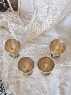Coquetiers en métal argenté