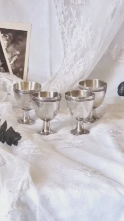 Coquetiers en métal argenté