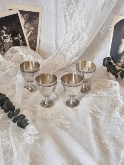 Coquetiers en métal argenté