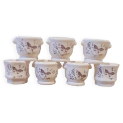 7 coquetiers en porcelaine