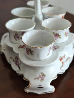 Coquetiers en porcelaine années 60