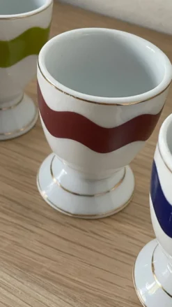 4 coquetiers porcelaine vintage