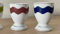 4 coquetiers porcelaine vintage
