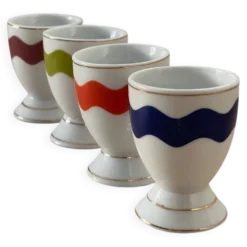 4 coquetiers porcelaine vintage