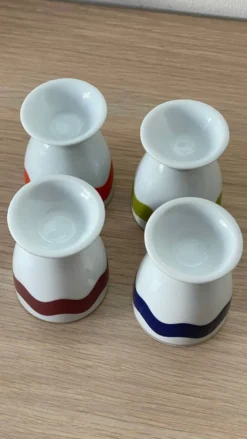 4 coquetiers porcelaine vintage