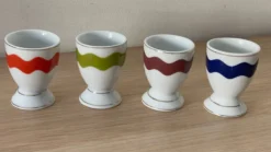 4 coquetiers porcelaine vintage