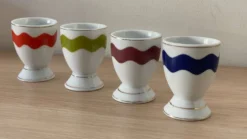 4 coquetiers porcelaine vintage