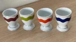 4 coquetiers porcelaine vintage