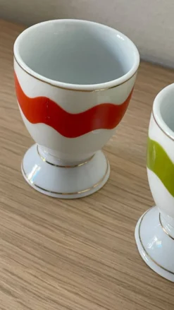 4 coquetiers porcelaine vintage