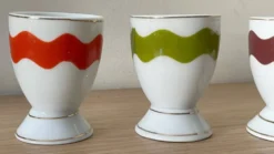 4 coquetiers porcelaine vintage