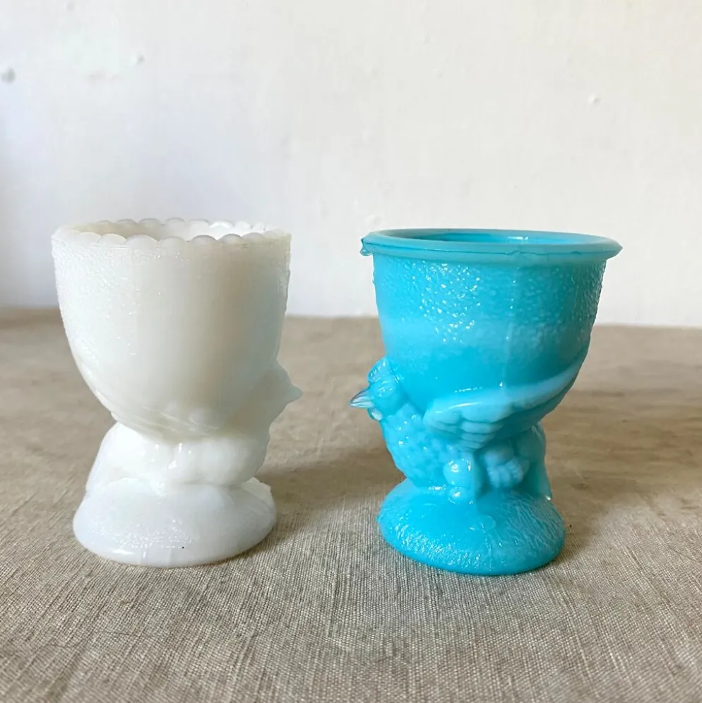 Coquetiers poule ancien en opaline