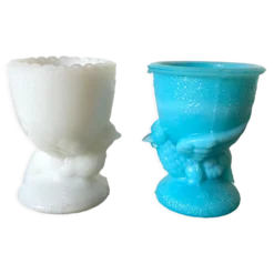 Coquetiers poule ancien en opaline