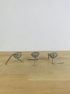 3 coquetiers ressort inox vintage