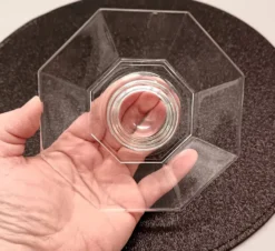 3 coquetiers transparents en verre trempé arcoroc série octime, 1980 vintag