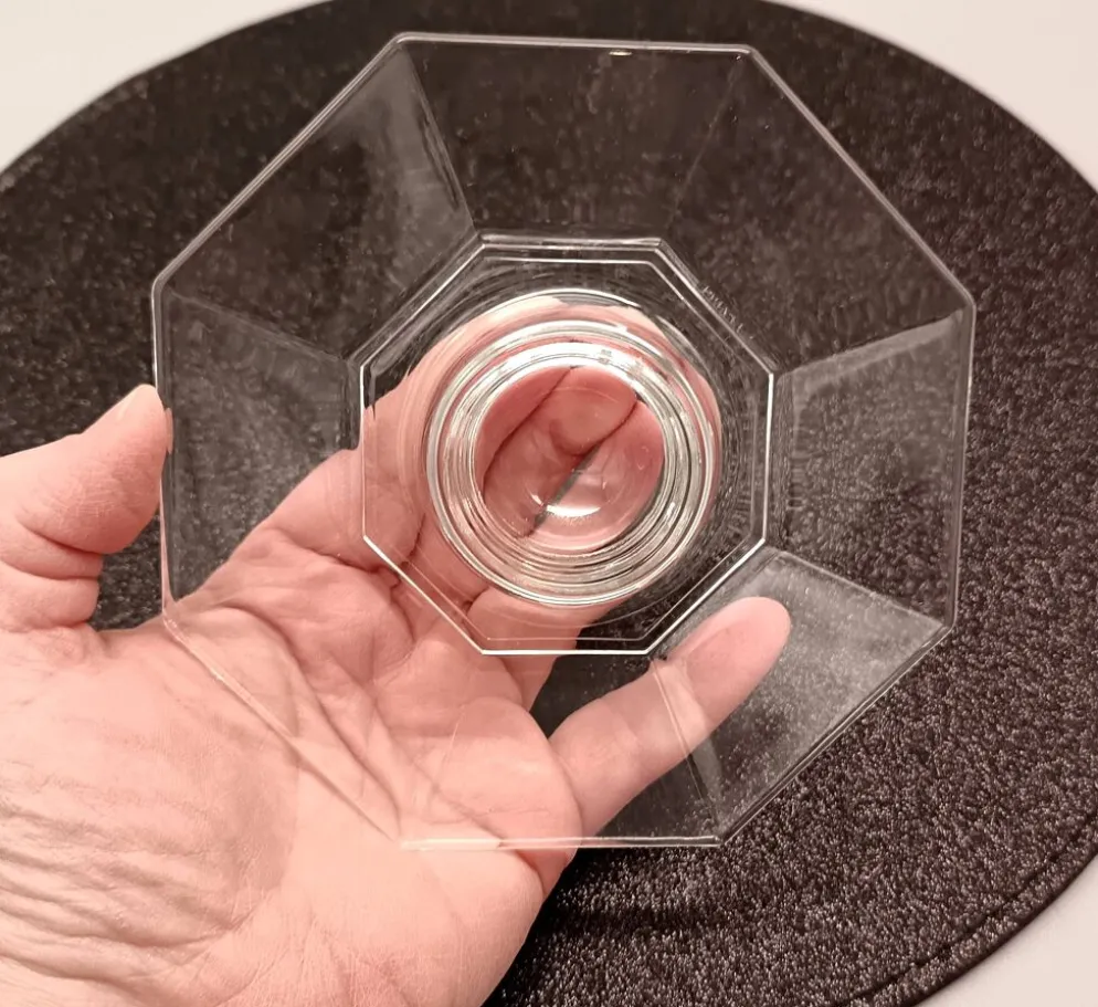 3 coquetiers transparents en verre trempé arcoroc série octime, 1980 vintag