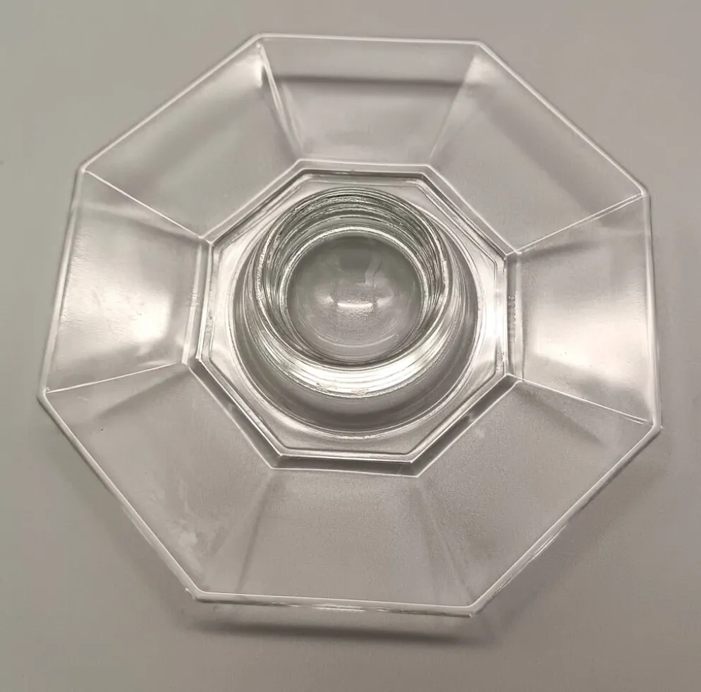 3 coquetiers transparents en verre trempé arcoroc série octime, 1980 vintag