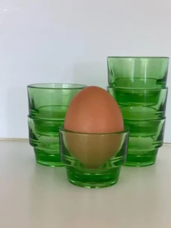6 coquetiers verres à digestif Lever en verre vert