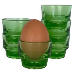 6 coquetiers verres à digestif Lever en verre vert