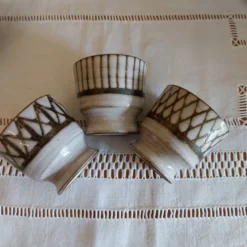 3 coquetiers vintage en céramique Vallauris Émile Masson