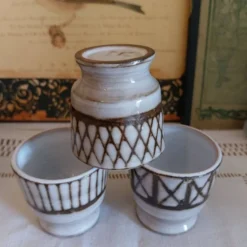 3 coquetiers vintage en céramique Vallauris Émile Masson