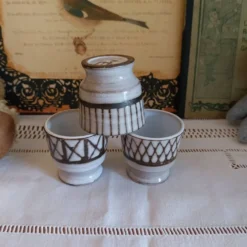 3 coquetiers vintage en céramique Vallauris Émile Masson