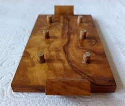 6 coquetiers vintage sur plateau en bois d'olivier France