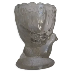 Coquetier verre moulé oiseau pigeon