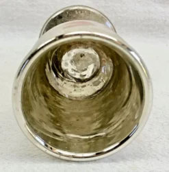 Coquetier verre soufflé peint églomisé mercurisé XIX
